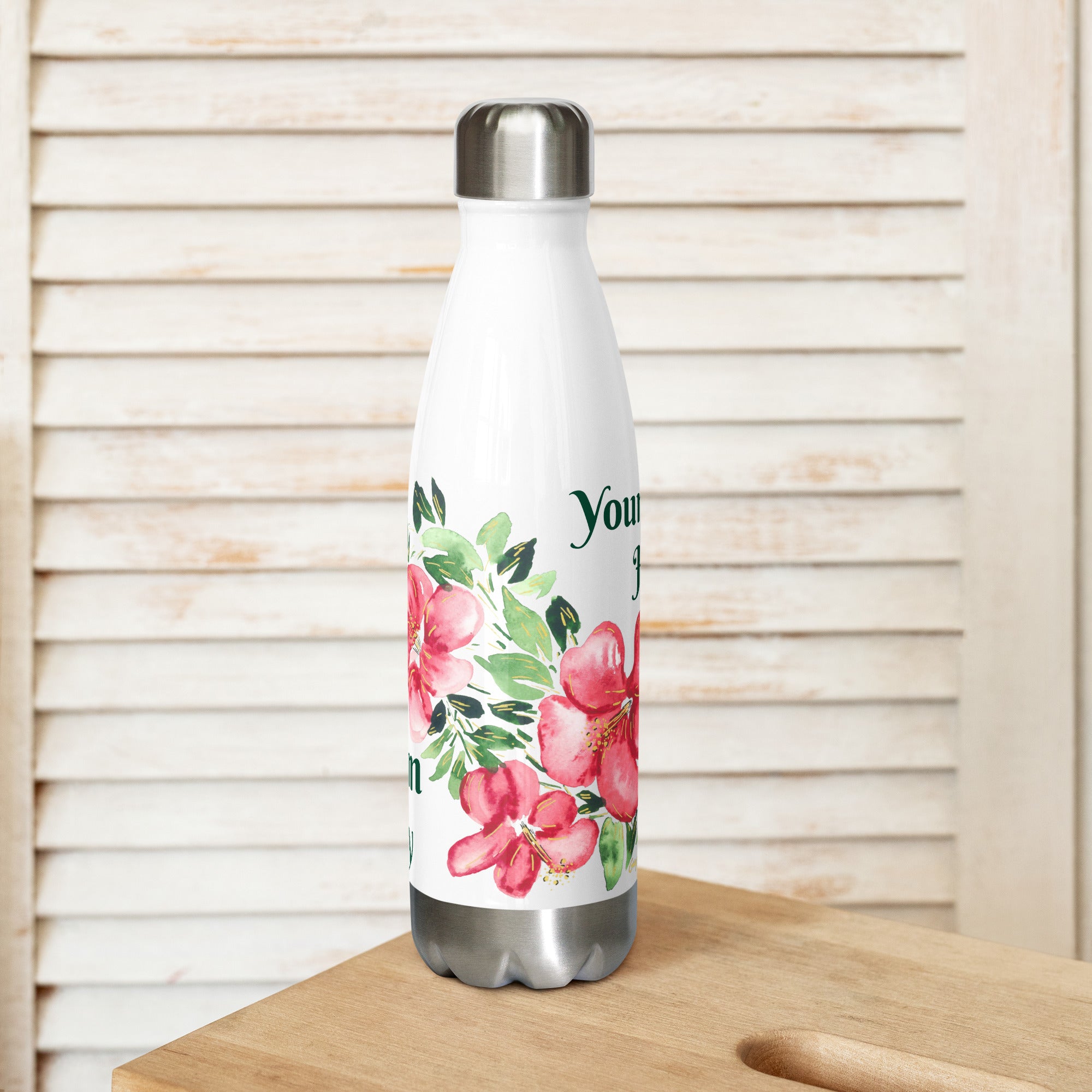 Hibiscus Stainless steel water bottle