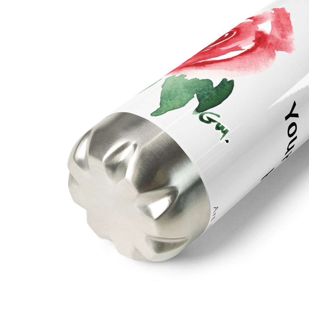 Single Bloom Rose Water Bottle