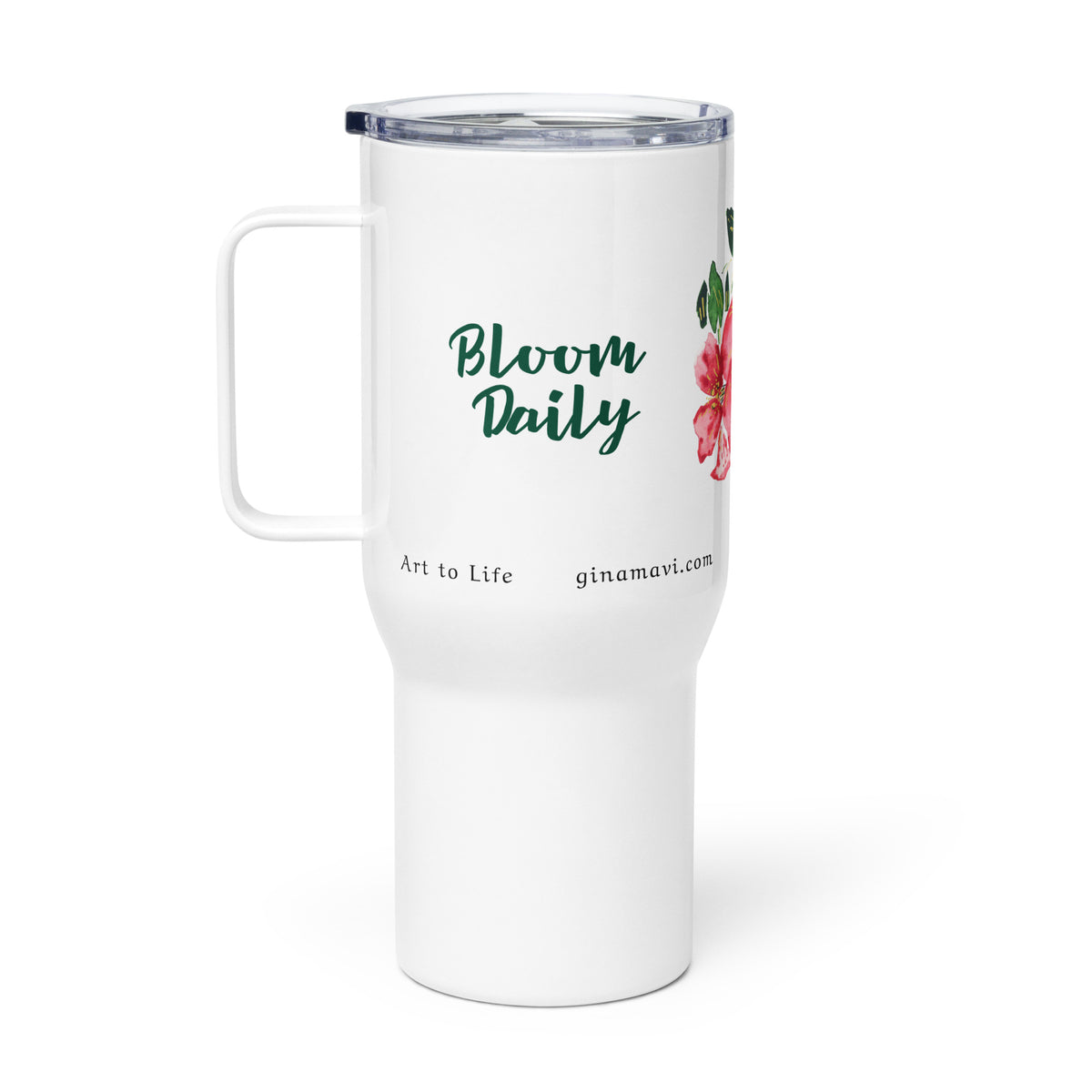 Hibiscus Travel mug with a handle